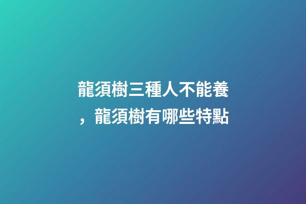 龍須樹三種人不能養，龍須樹有哪些特點